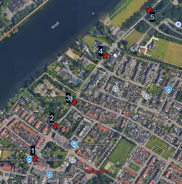 Overzichtsfoto 5 locaties - Heerjansdam Molenweg